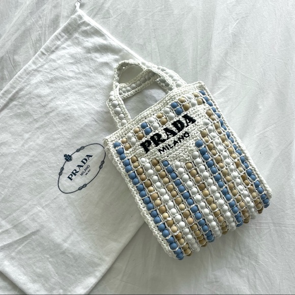 Prada Handbags - PRADA Raffia and wood tote bag